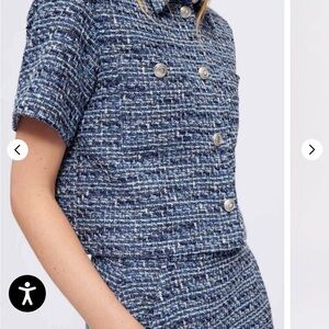 Maje Marle Tweed Cropped Shirt